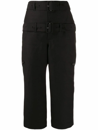 Lanvin Double Belt Cropped Pants In Black