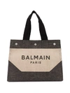 BALMAIN BALMAIN MEN'S BEIGE FABRIC TOTE,TM1S080TCLPWAT UNI