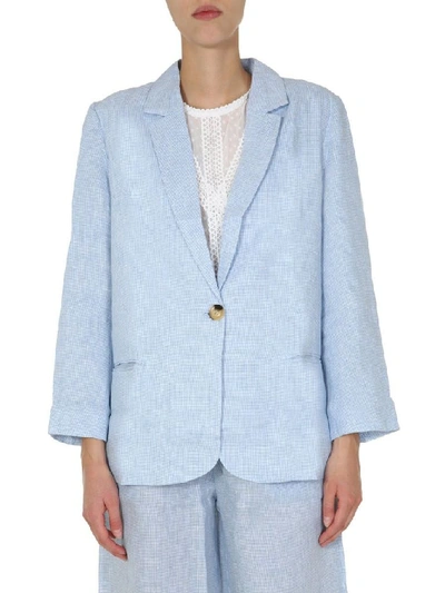 Jovonna London Womens Light Blue Linen Blazer