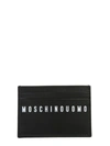 MOSCHINO MOSCHINO MEN'S BLACK LEATHER CARD HOLDER,A810580012555 UNI
