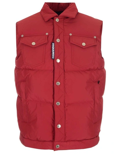 Dsquared2 Men's Red Polyamide Vest