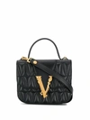 Versace Women's Dbfh211dnatr4k41ot Black Leather Handbag In Black