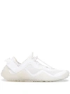 Kenzo Drawstring Logo-patch Sneakers In White