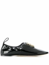 LOEWE LOEWE WOMEN'S BLACK LEATHER FLATS,L815S02X021100 39