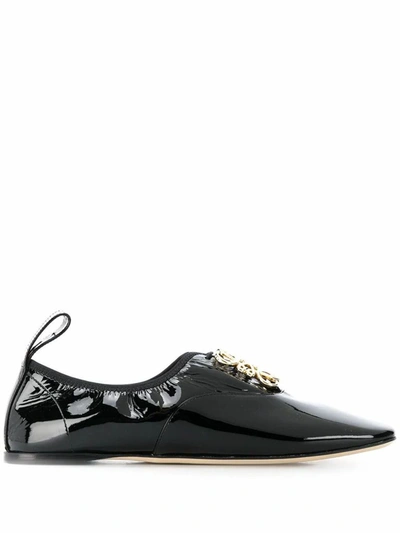 Loewe Women's Black Leather Flats