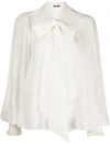 BALMAIN BALMAIN WOMEN'S WHITE SILK BLOUSE,UF12680S0530FA 38