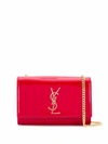 Saint Laurent Kate Patent Leather Shoulder Bag In Red