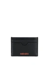 KENZO KENZO MEN'S BLACK LEATHER CARD HOLDER,FA65PM700L3899 UNI