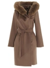 MAX MARA MAX MARA STUDIO WOMEN'S BROWN WOOL COAT,60160909000006 40