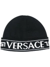 Versace Wool Hat In Black
