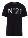 N°21 Logo Printed Cotton Jersey T-shirt In Black