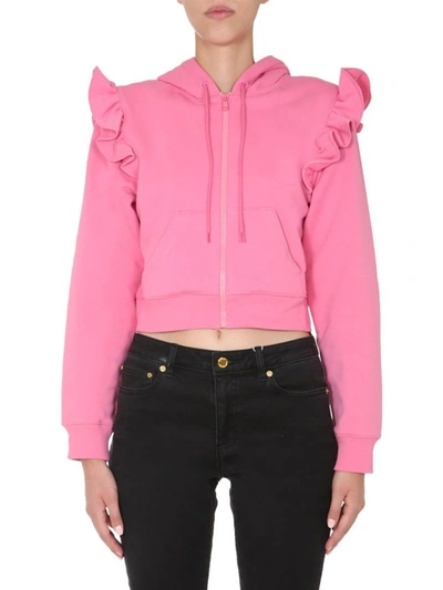 Moschino Cropped Sweatshirt In Pink