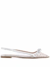 RED VALENTINO RED VALENTINO WOMEN'S SILVER LEATHER SANDALS,UQ2S0C35GWND00 36