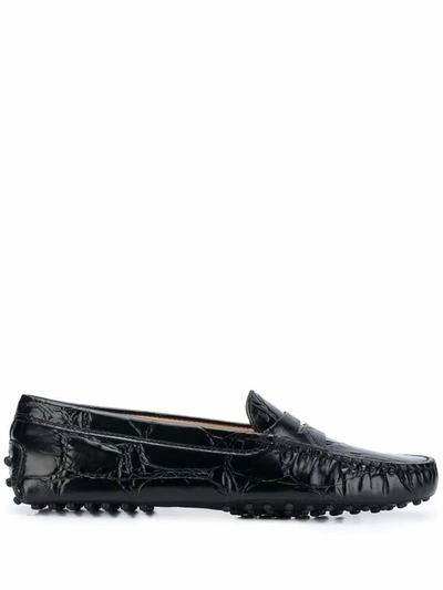 Tod's Women's Black Leather Loafers