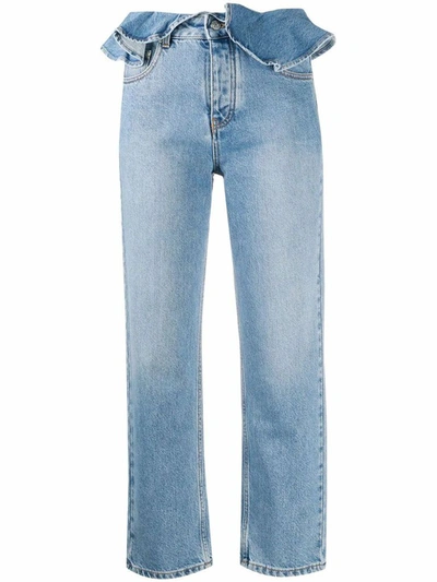 Msgm Light Blue Jeans With Flounce