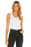 Agolde Poppy Ribbed Stretch Organic Cotton And Tencel-blend Jersey Tank In Tissue
