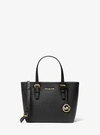Michael Kors Jet Set Travel Extra-small Saffiano Leather Top-zip Tote Bag In Black