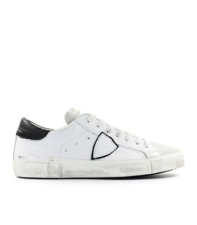 Philippe Model Prsx L Sneakers In White Suede And Leather
