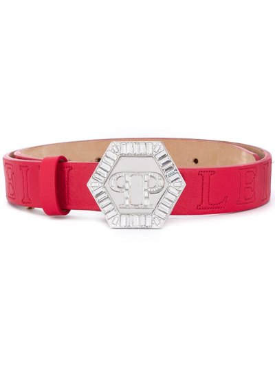 Philipp Plein Statement Belt In Red