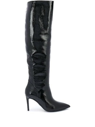 Paul Warmer Knee Length High-heel Boots In Black