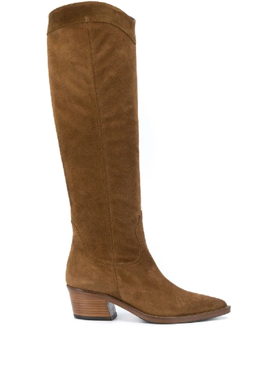 Paul Warmer Suede Knee-length Boots In Brown
