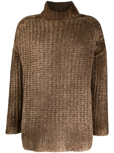 Avant Toi Chunky-knit Roll-neck Jumper In Brown