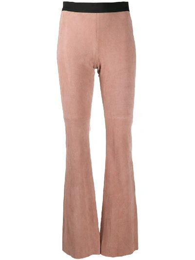 P.a.r.o.s.h High-waisted Textured Trousers In Pink