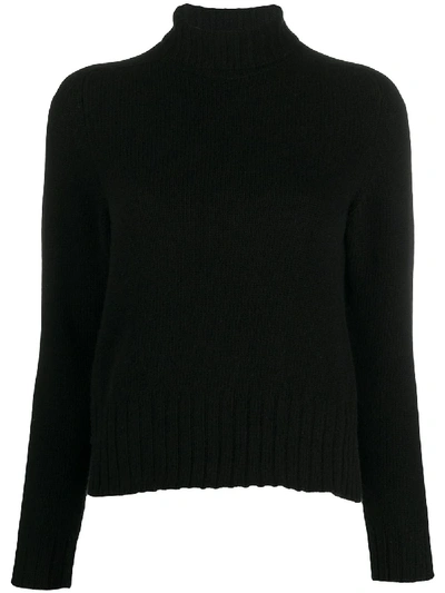 Avant Toi Plain Roll-neck Jumper In Black