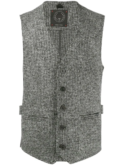 Tonello Buttoned Woven Waistcoat In Grey
