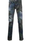 PHILIPP PLEIN CAMOUFLAGE PRINT STRAIGHT JEANS