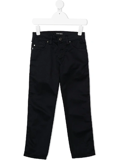 Emporio Armani Kids' Mid-rise Straight Jeans In Blue