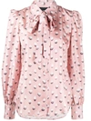 MARC JACOBS SWEET ICING PRINT PUSSY-BOW BLOUSE