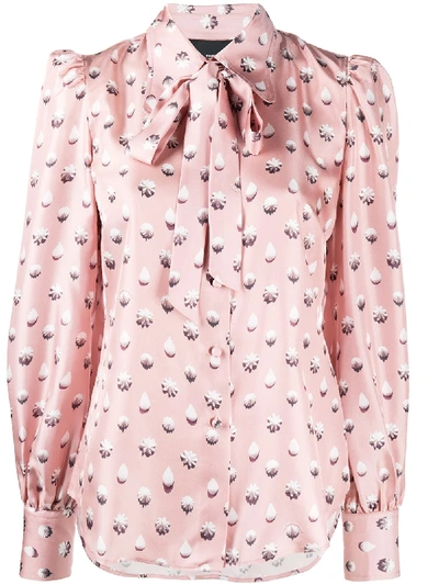 Marc Jacobs Sweet Icing Print Pussy-bow Blouse In Pink