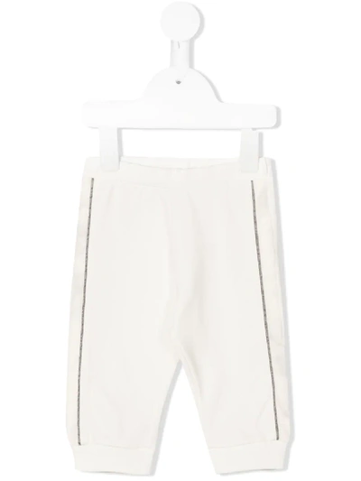 Moncler Babies' Logo Patch Track Trousers In Neutrals