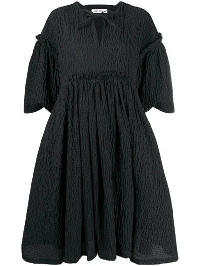 Henrik Vibskov Short-sleeved Frill Detail Dress In Black