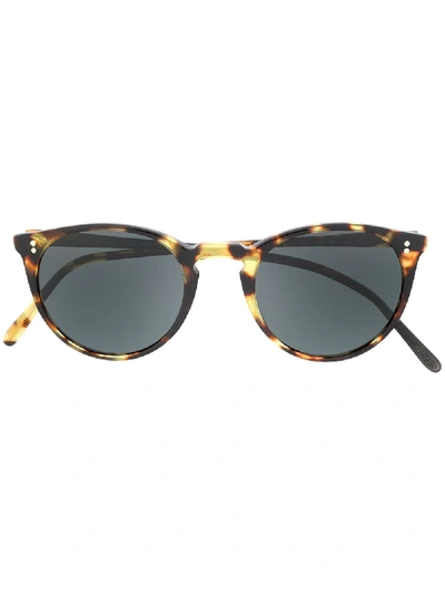 Oliver Peoples Tortoiseshell Round Frame Sunglasses In Brown