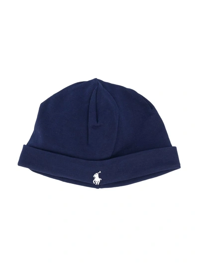 Ralph Lauren Babies' Logo Embroidered Beanie Hat In Blue