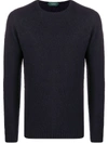 Zanone Rib-trimmed Virgin Wool Jumper In Blue