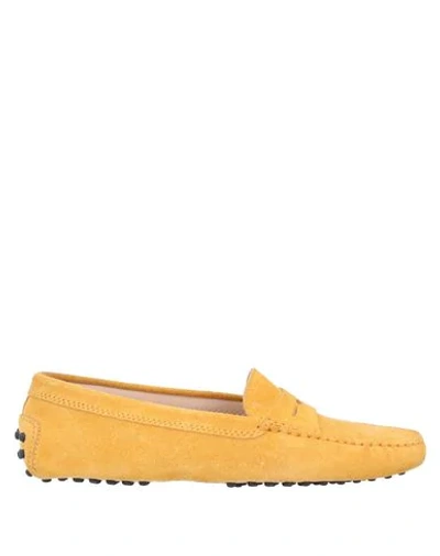 TOD'S TOD'S WOMAN LOAFERS MARIGOLD SIZE 5 CALFSKIN