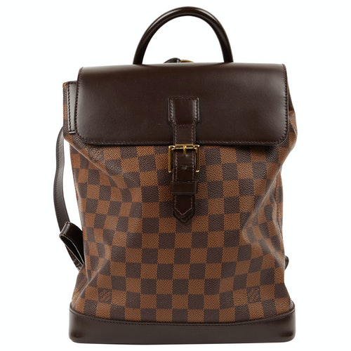 Pre-Owned Louis Vuitton Soho Brown Cloth Backpack | ModeSens