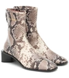 ACNE STUDIOS SNAKE-EFFECT LEATHER ANKLE BOOTS,P00488404