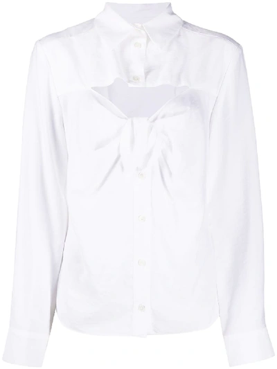 Jacquemus Albi Cut-out Viscose Shirt In White