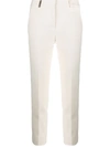 Peserico Side-stripe Cropped Trousers In Neutrals