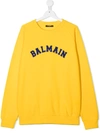 BALMAIN TEEN LOGO PATCH SWEATSHIRT