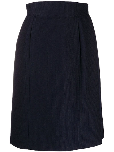 Pre-owned Chanel 1980s Straight-fit Skirt In Blue