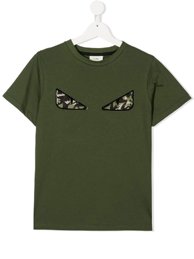 Fendi Teen Bag Bugs T-shirt In Green
