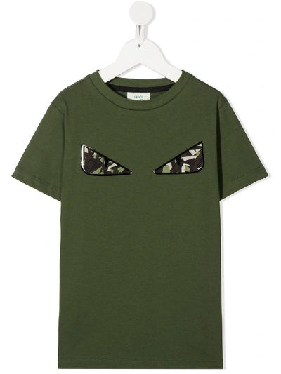 Fendi Kids' Bag Bugs T-shirt In Green