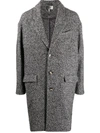 Isabel Marant Single-breasted Herringbone Coat In Black