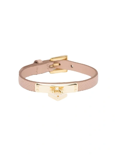 Prada Saffiano Padlock Bracelet In Pink