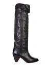 Isabel Marant Elita Leather Knee-high Boot In Nero